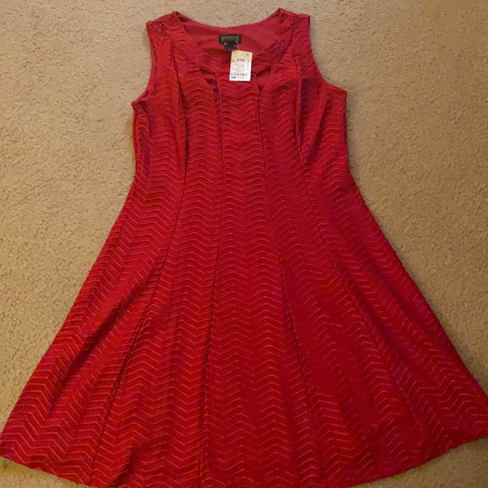 Enfocus studio red fit & flare dress